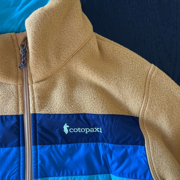 Mint condition Cotopaxi Mustard Fleece Jacket with Blue Stripes - Picture 4 of 7